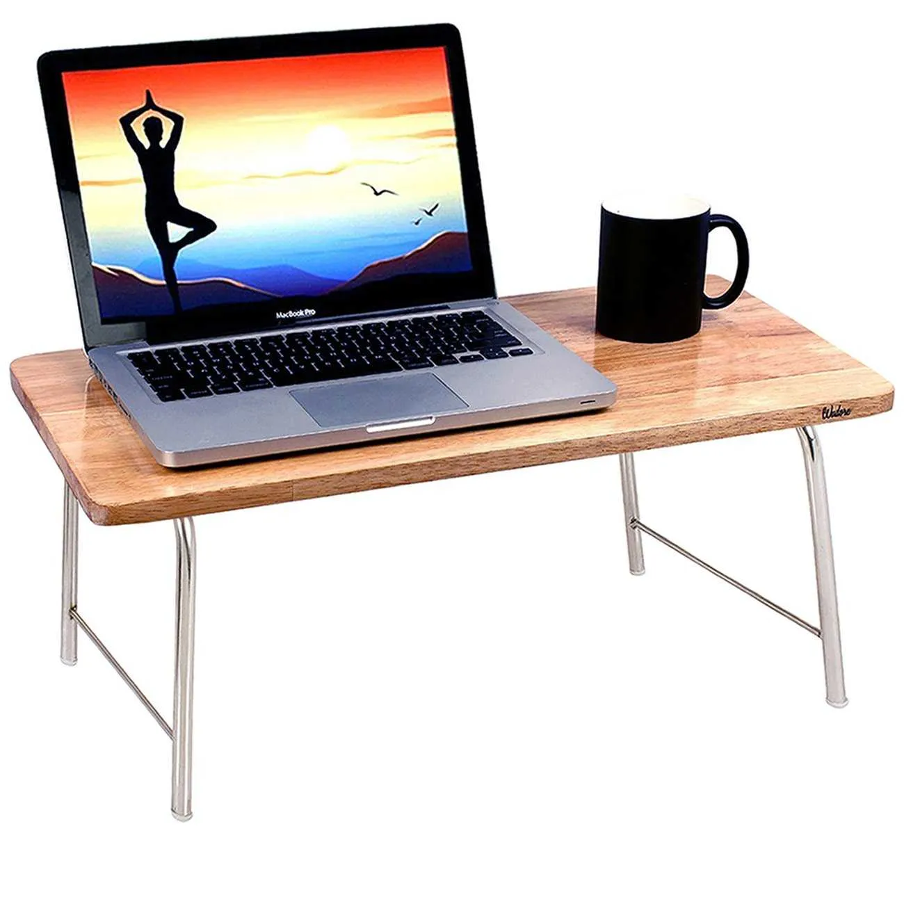 Mini Laptop table with folding legs I Medium NaturalWood