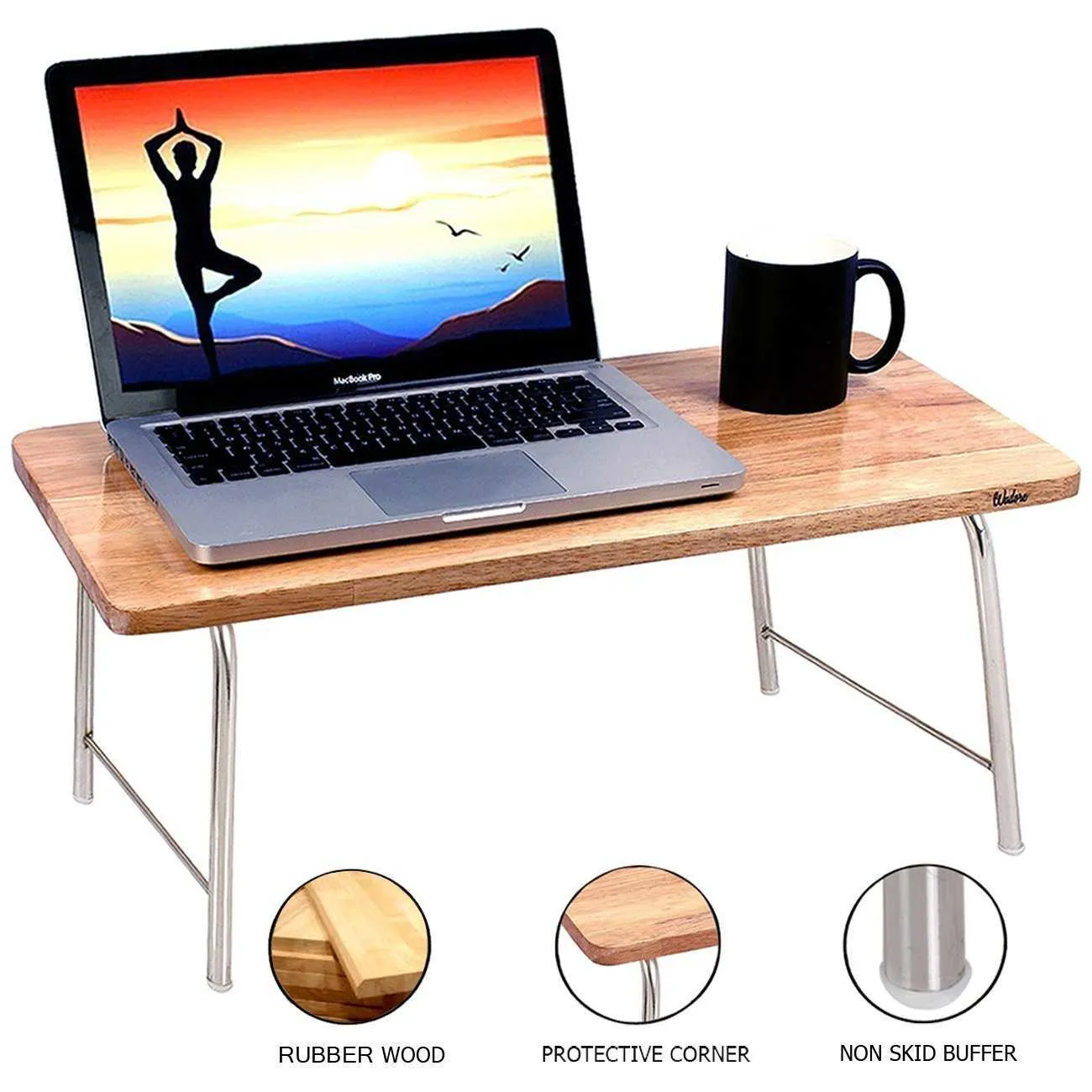 Mini Laptop table with folding legs I Medium NaturalWood