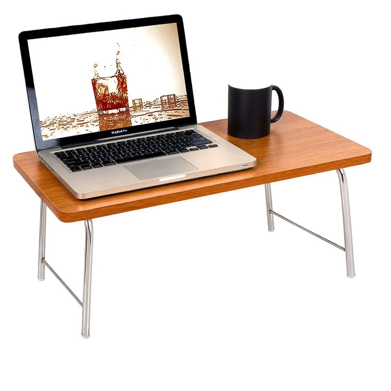 Mini Laptop table with folding legs I Medium Sandalwood