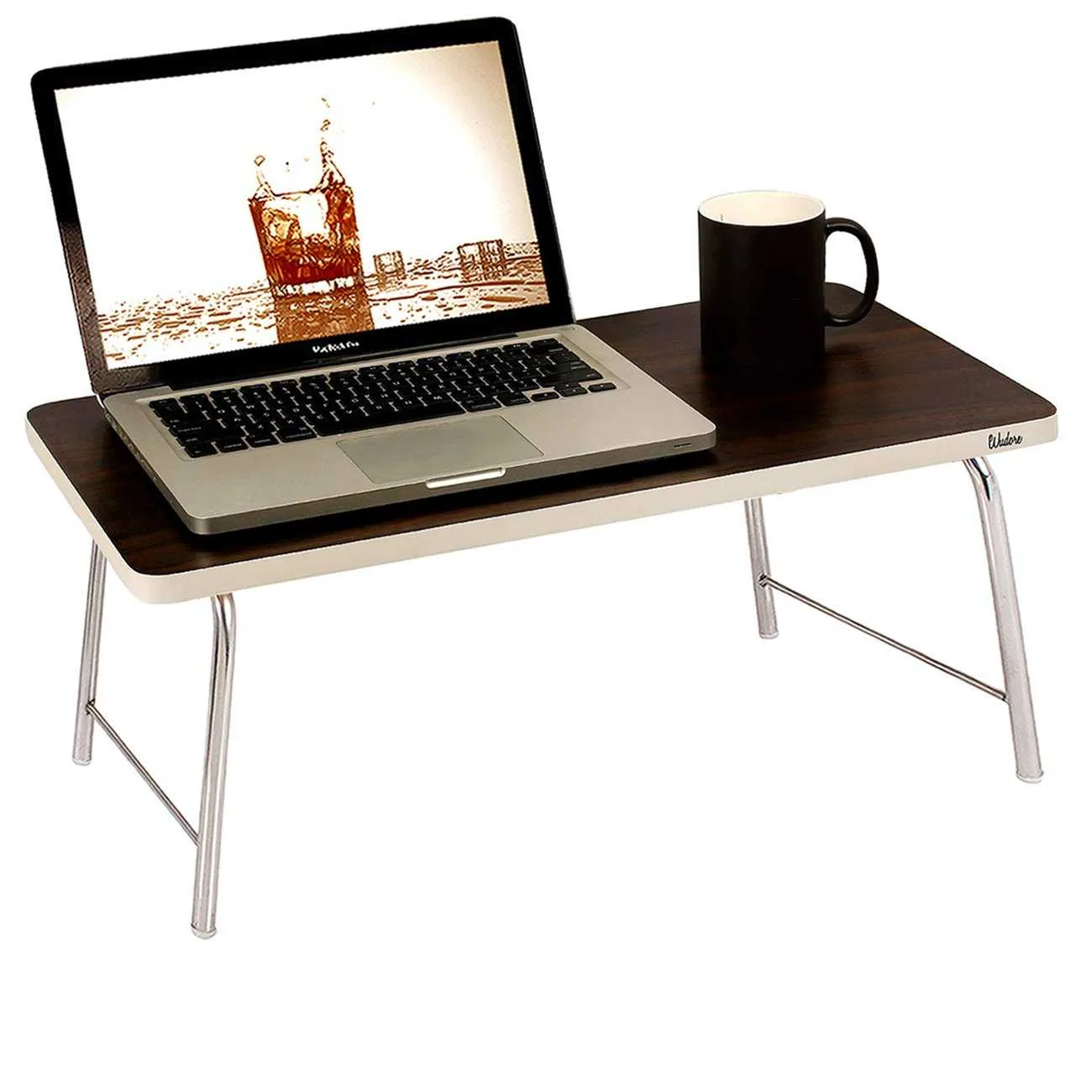 Mini Laptop table with folding legs I Medium Walnut