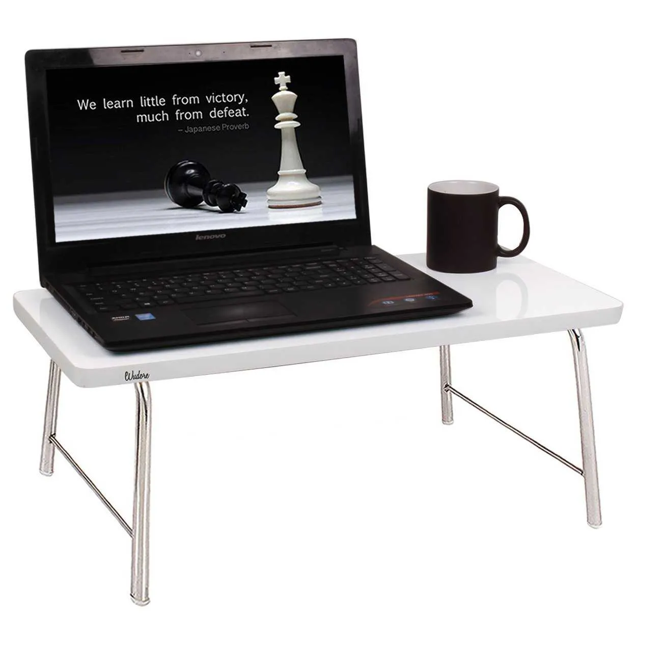 Mini Laptop table with folding legs I Medium White