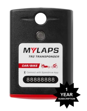 MYLAPS TR2 Rechargeable Transponder - Car/Bike - 1 Year Subscription