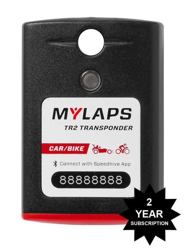 MYLAPS TR2 Rechargeable Transponder - Car/Bike - 2 Year Subscription