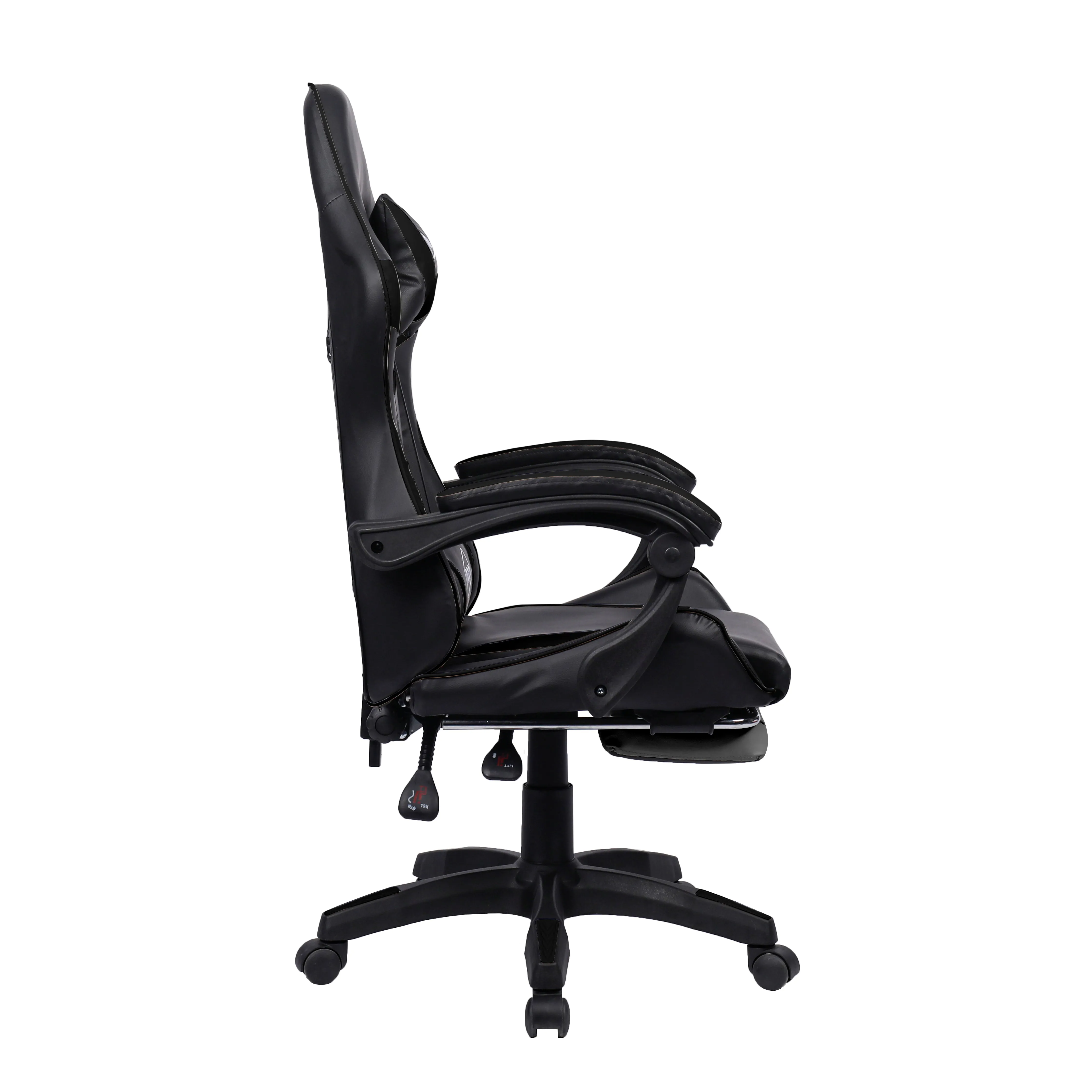 Neo Black Massage Leather Gaming Chair with Footrest