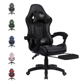 Neo Black Massage Leather Gaming Chair with Footrest