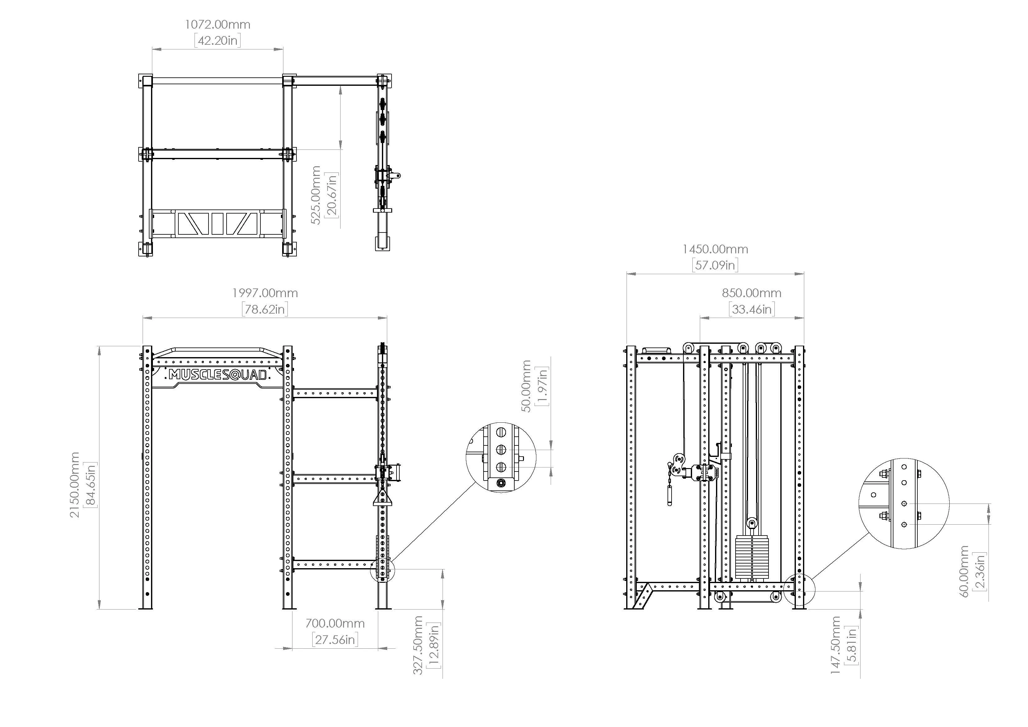 Phase 3 Full Power Rack & Cable Weight Stack