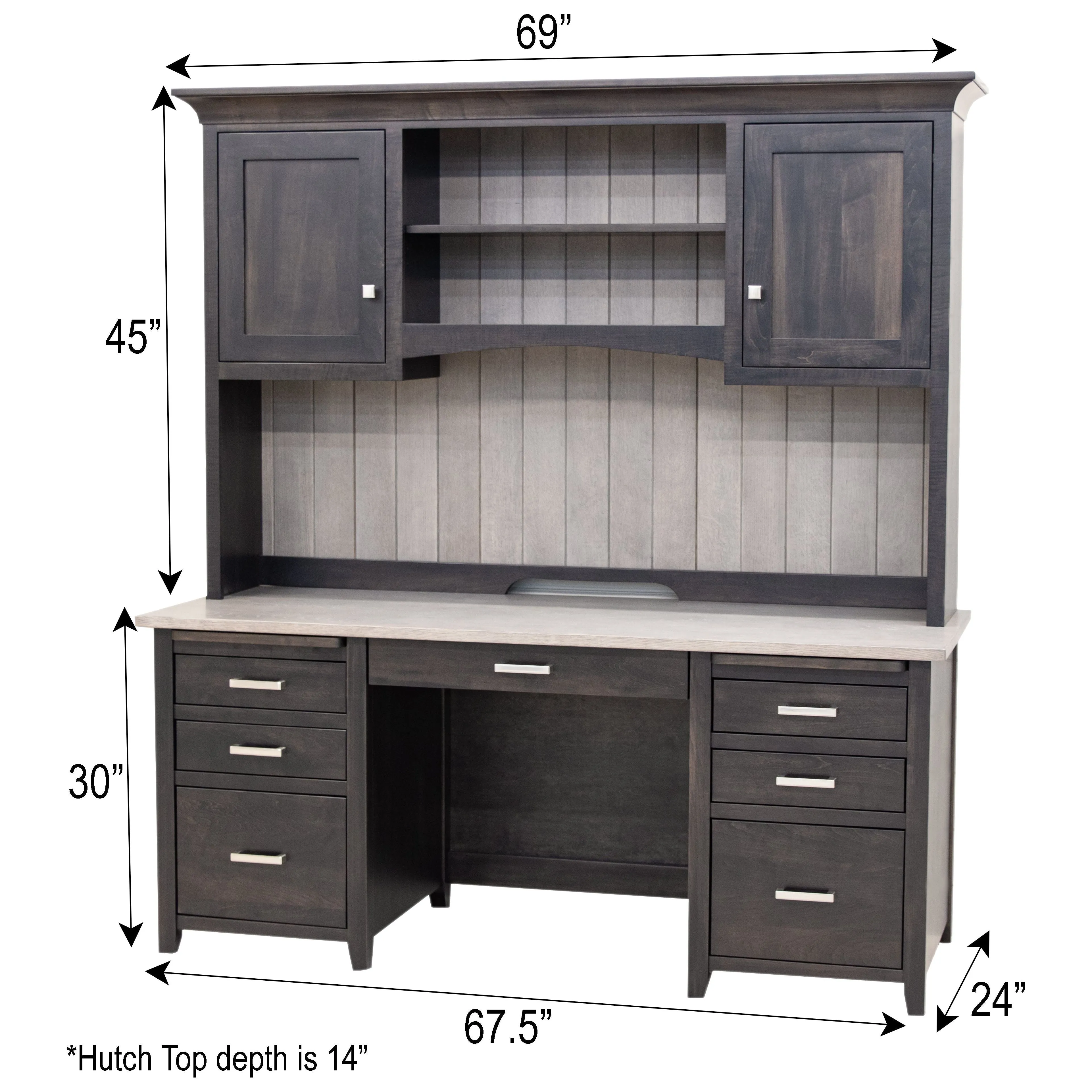 Phoenix Desk with Hutch Top