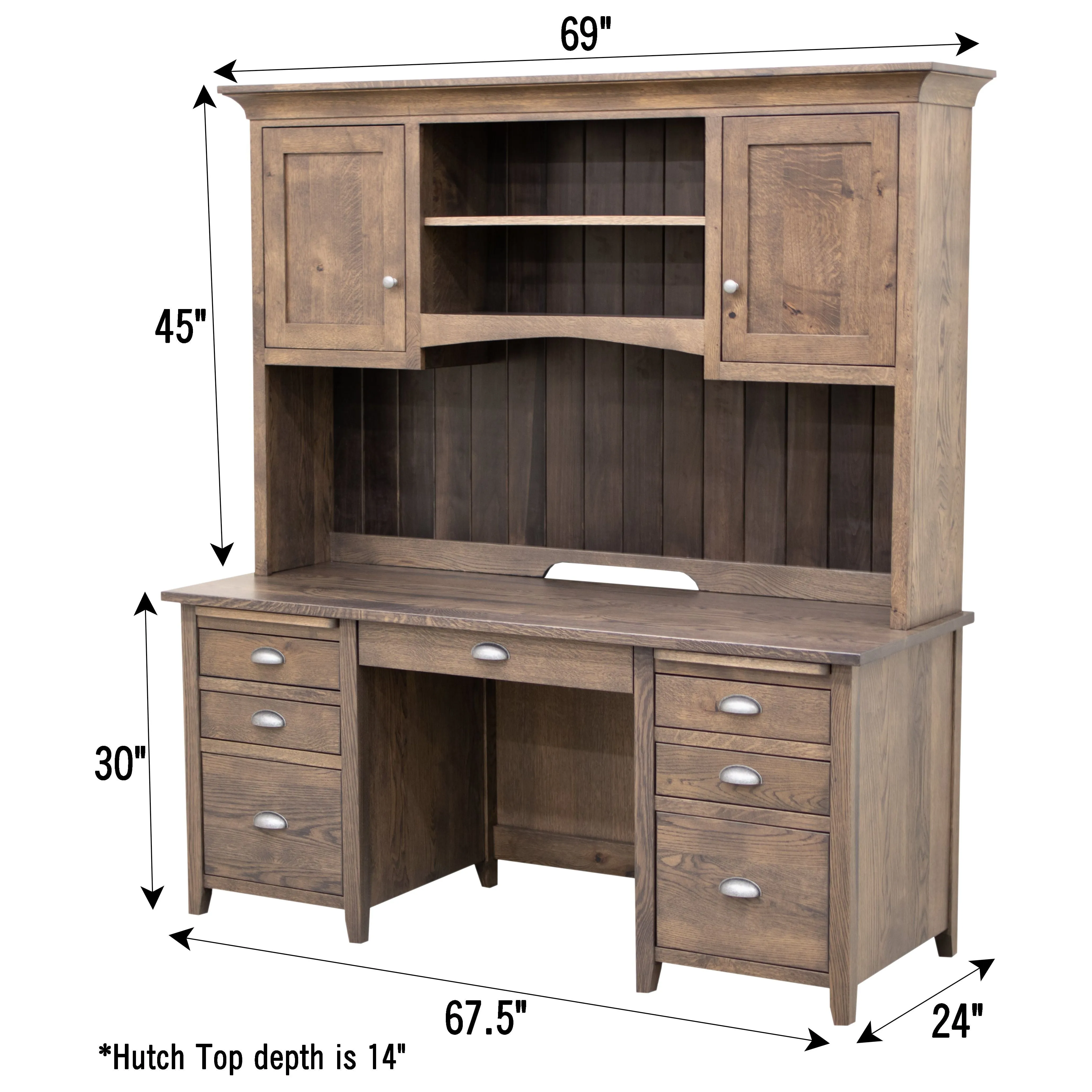 Phoenix Desk with Hutch Top