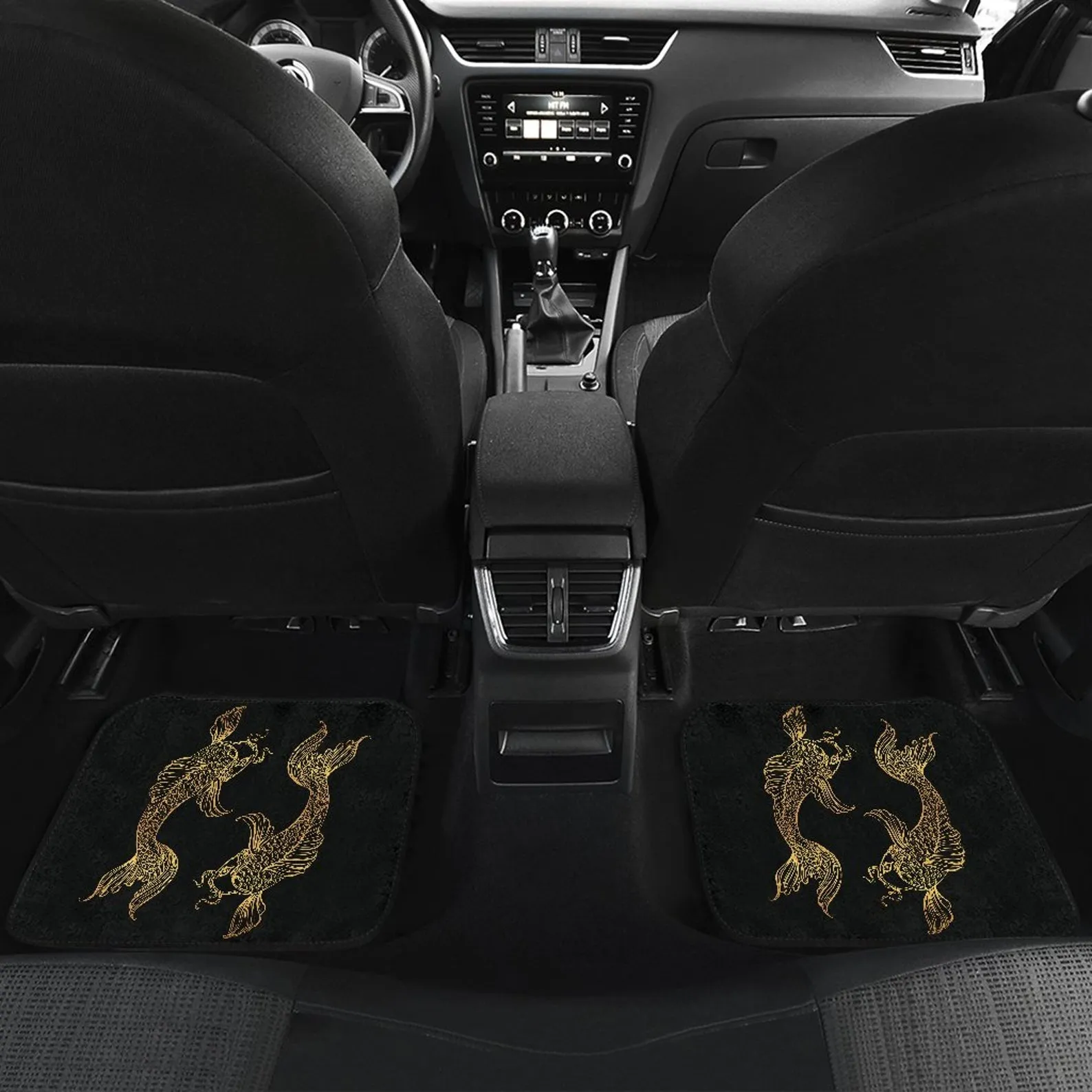 Pisces Zodiac Front And Back Car Mats, Pisces Car Floor Mats Set, Fish Lover Gift, Custom Full Car Mat Set, New Car Floor Accessories