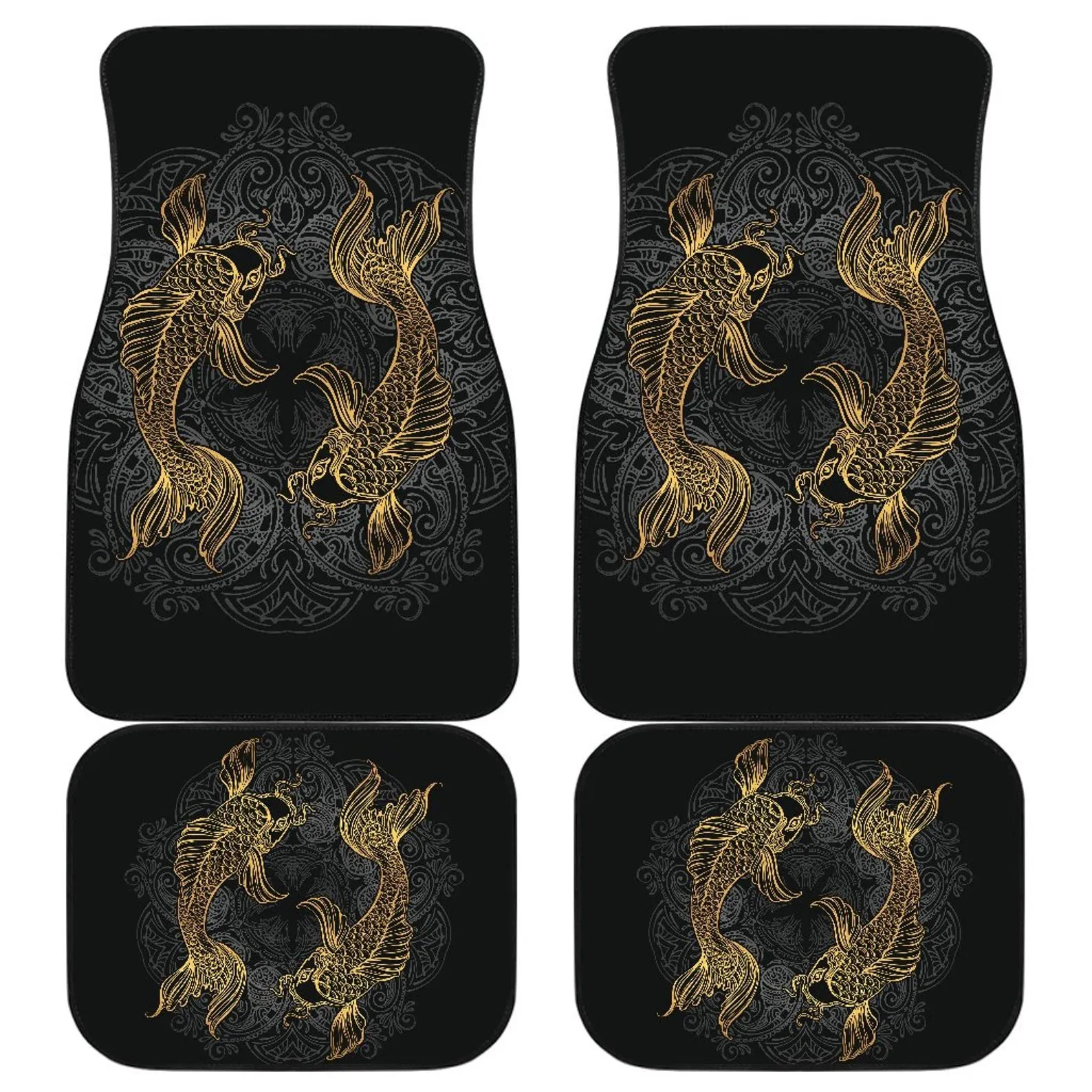 Pisces Zodiac Front And Back Car Mats, Pisces Car Floor Mats Set, Fish Lover Gift, Custom Full Car Mat Set, New Car Floor Accessories