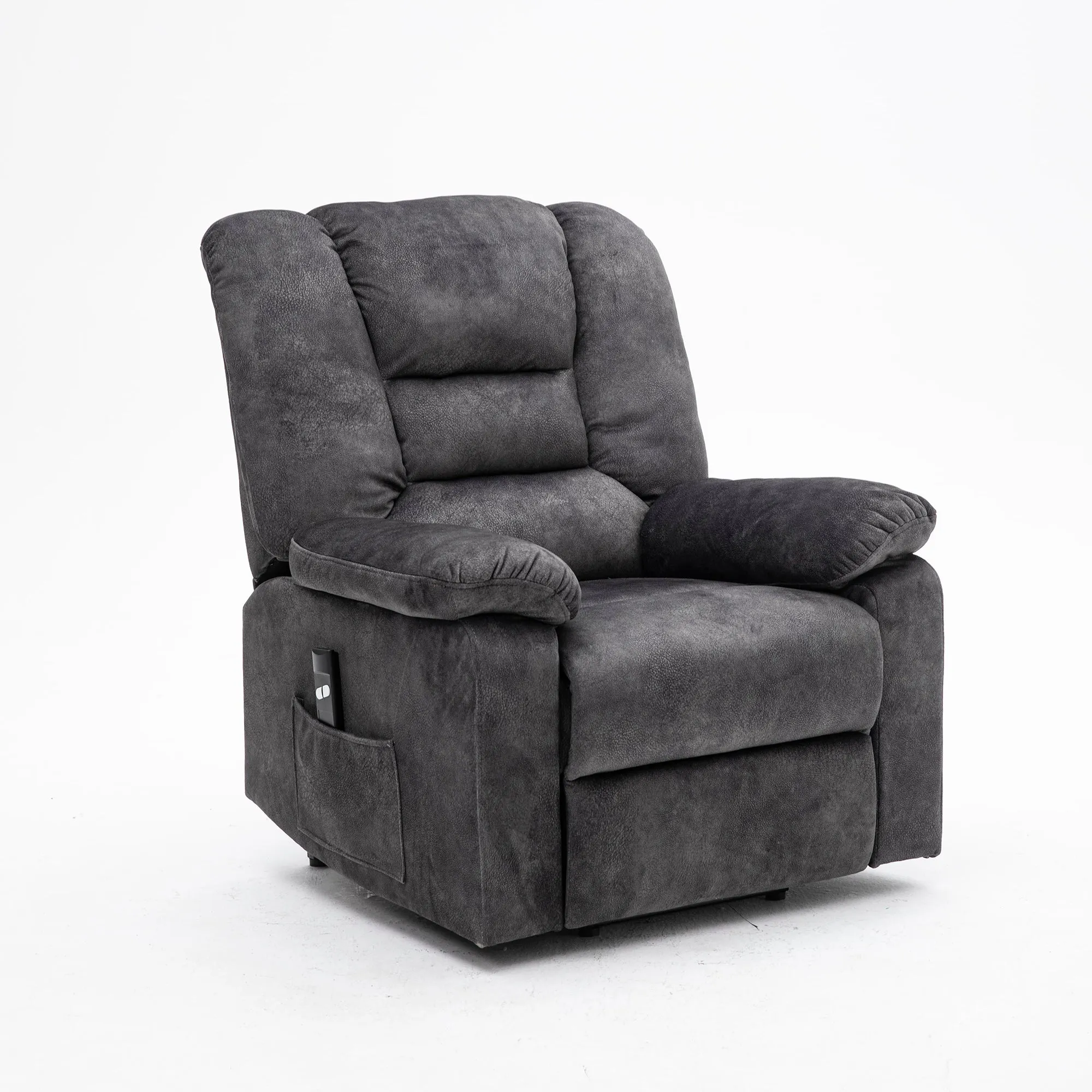 Power Lift Microfiber Electric Recliner Chair with Heated Vibration Massage, Living Room Chair Remote Control(Grey)