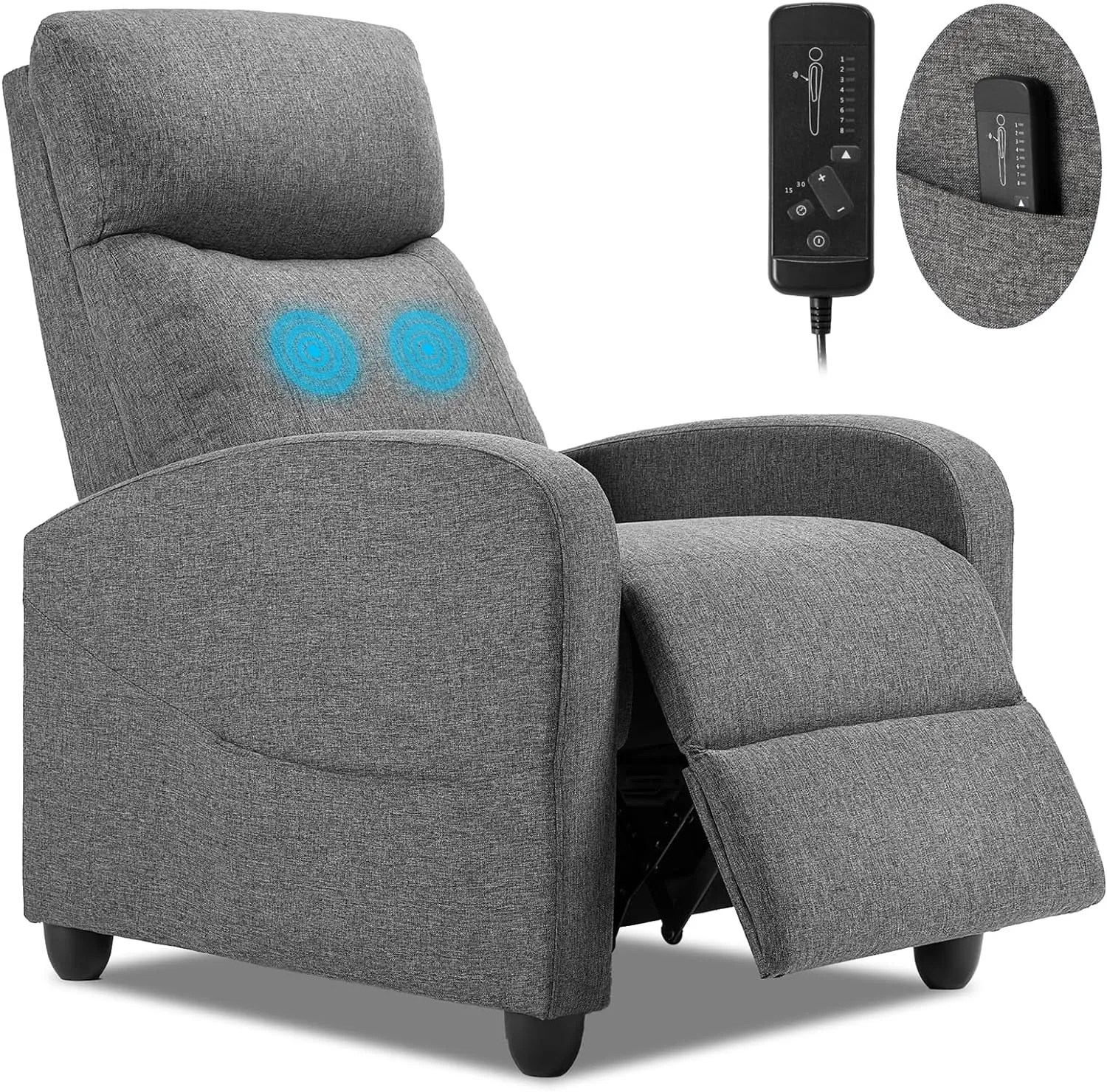 Recliner Chair Massage Reclining for Adults, Comfortable Adjustable Home Theater Seating Lounge with Padded Seat Backrest