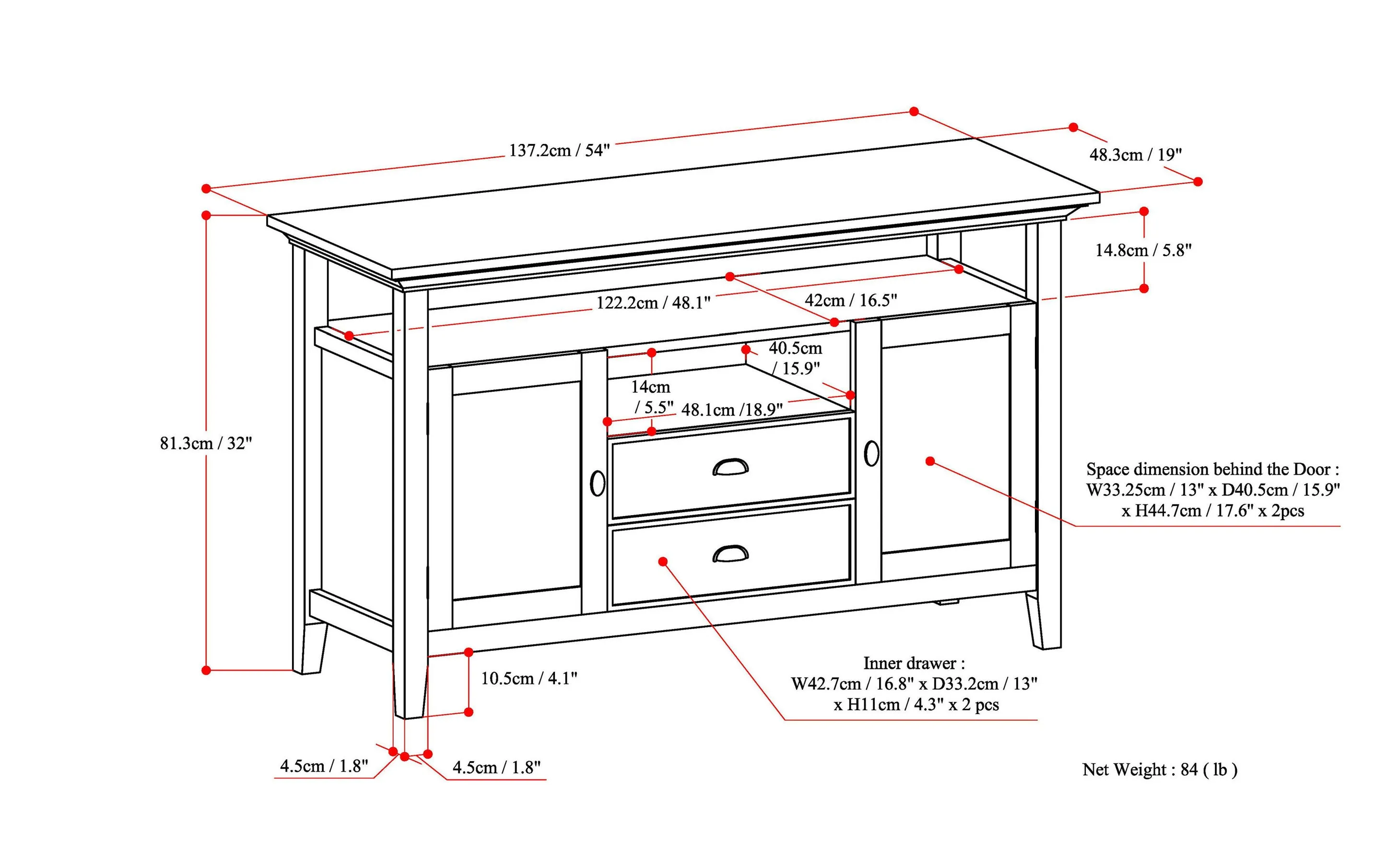 Redmond Tall TV Stand