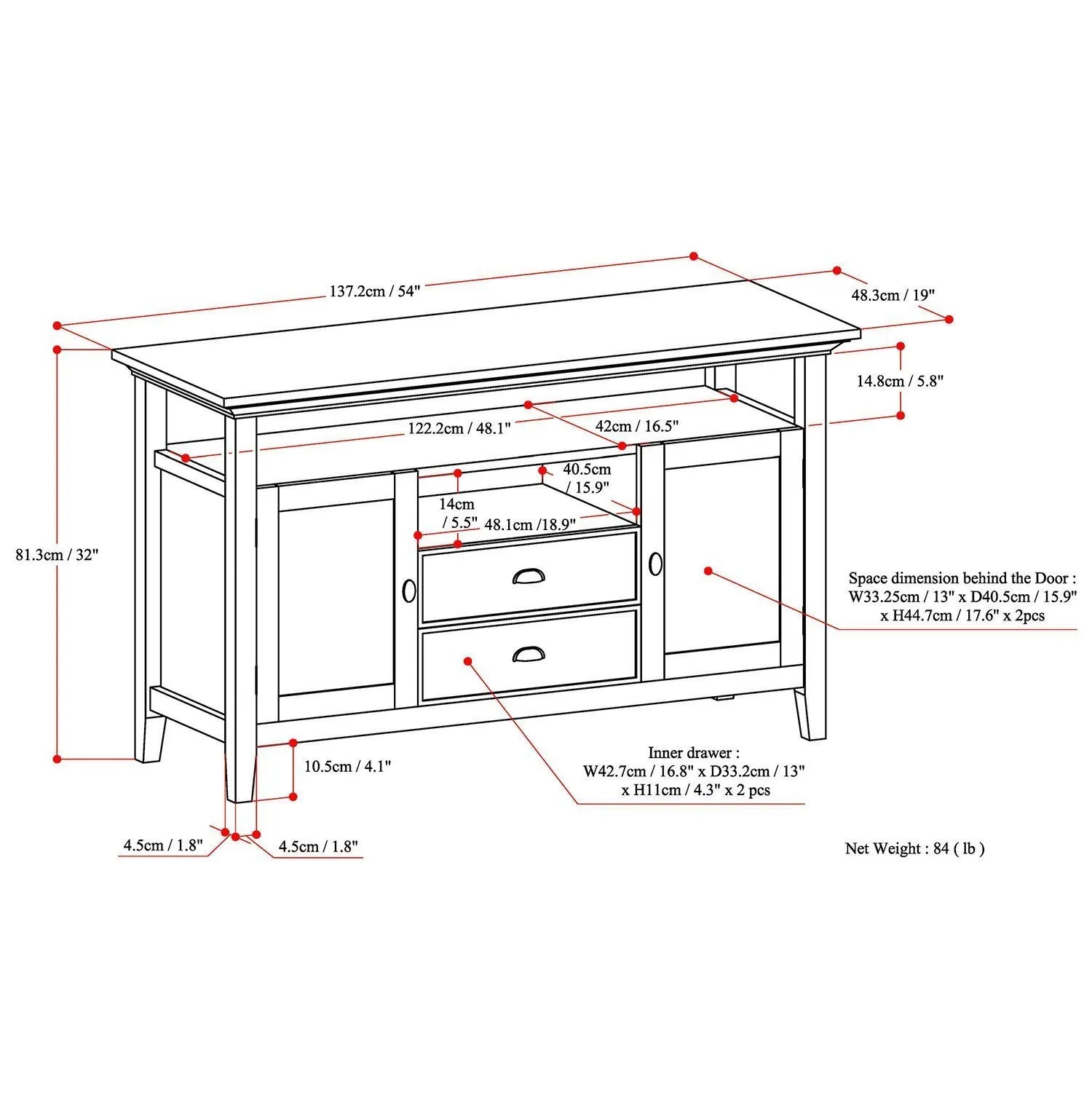 Redmond Tall TV Stand