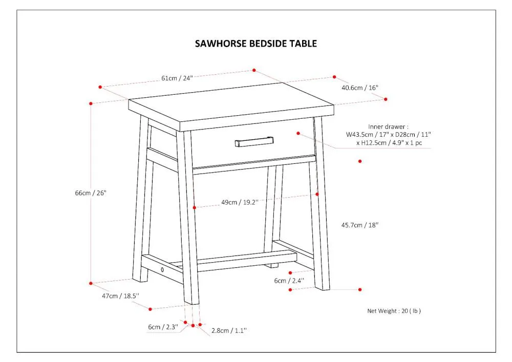 Sawhorse Night Stand