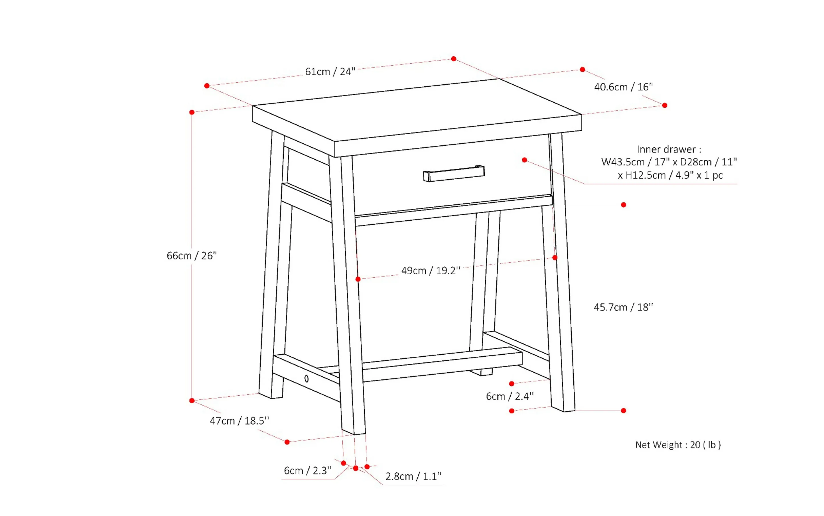 Sawhorse Night Stand