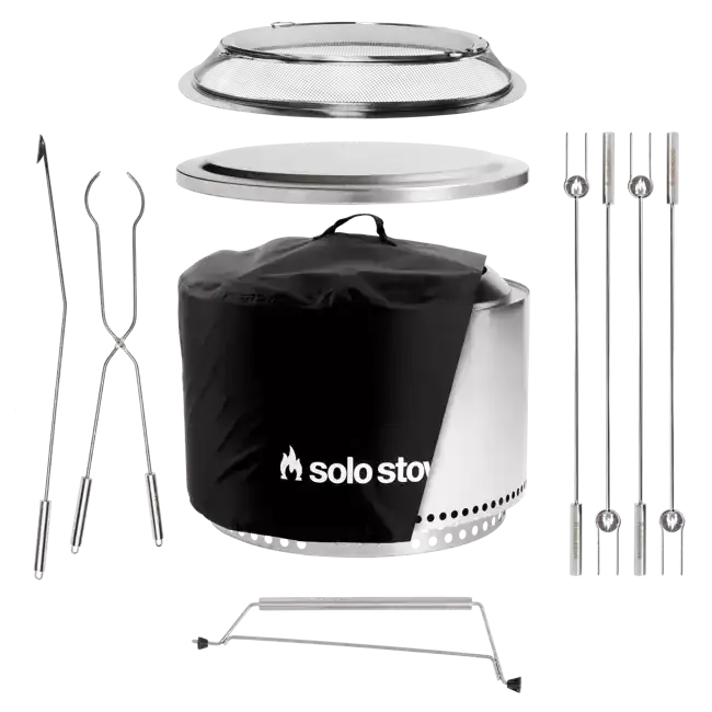 Solo Stove Stainless Steel Yukon Ultimate Bundle 2.0 - Portable &amp; "Smokeless"