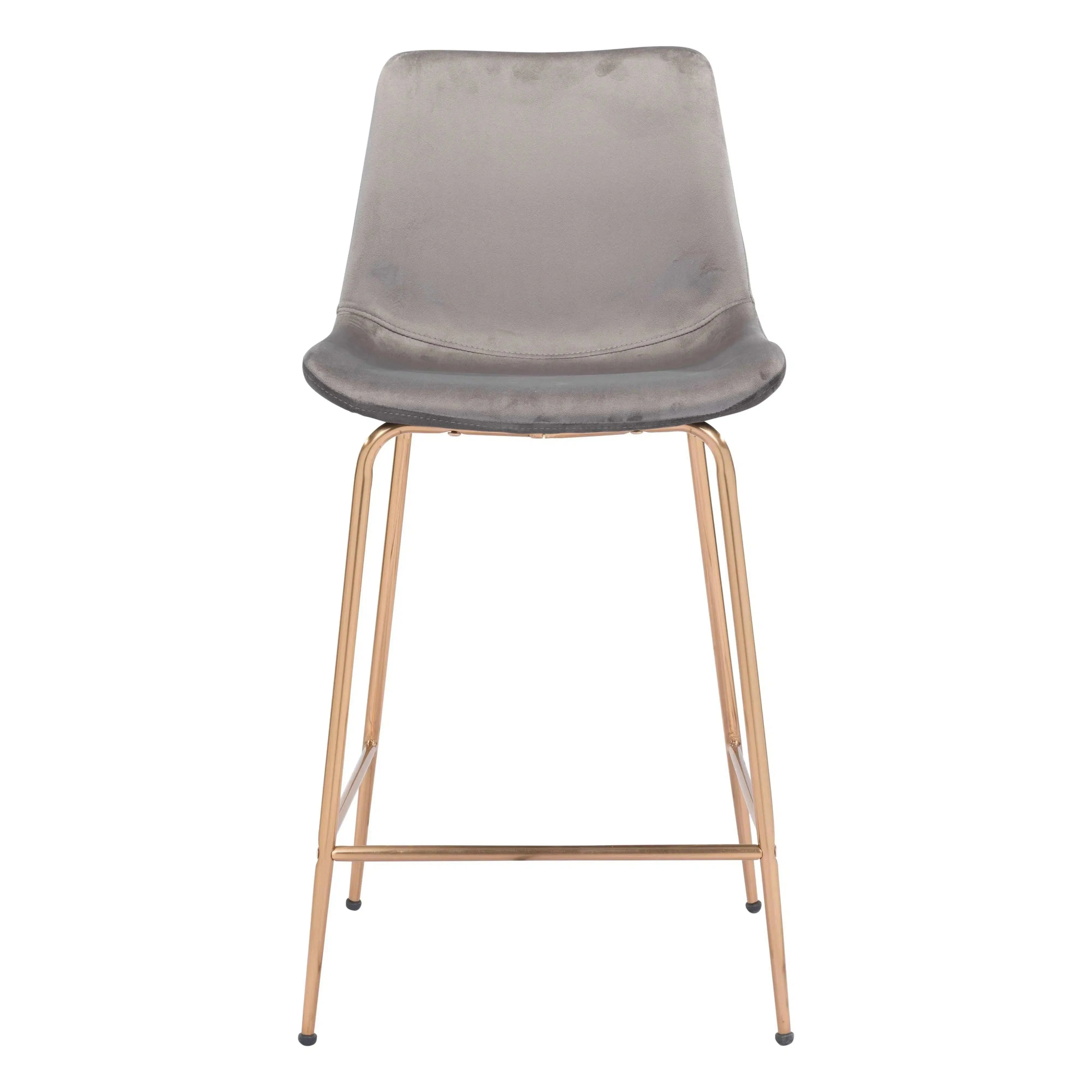 Tony Counter Chair Gray & Gold