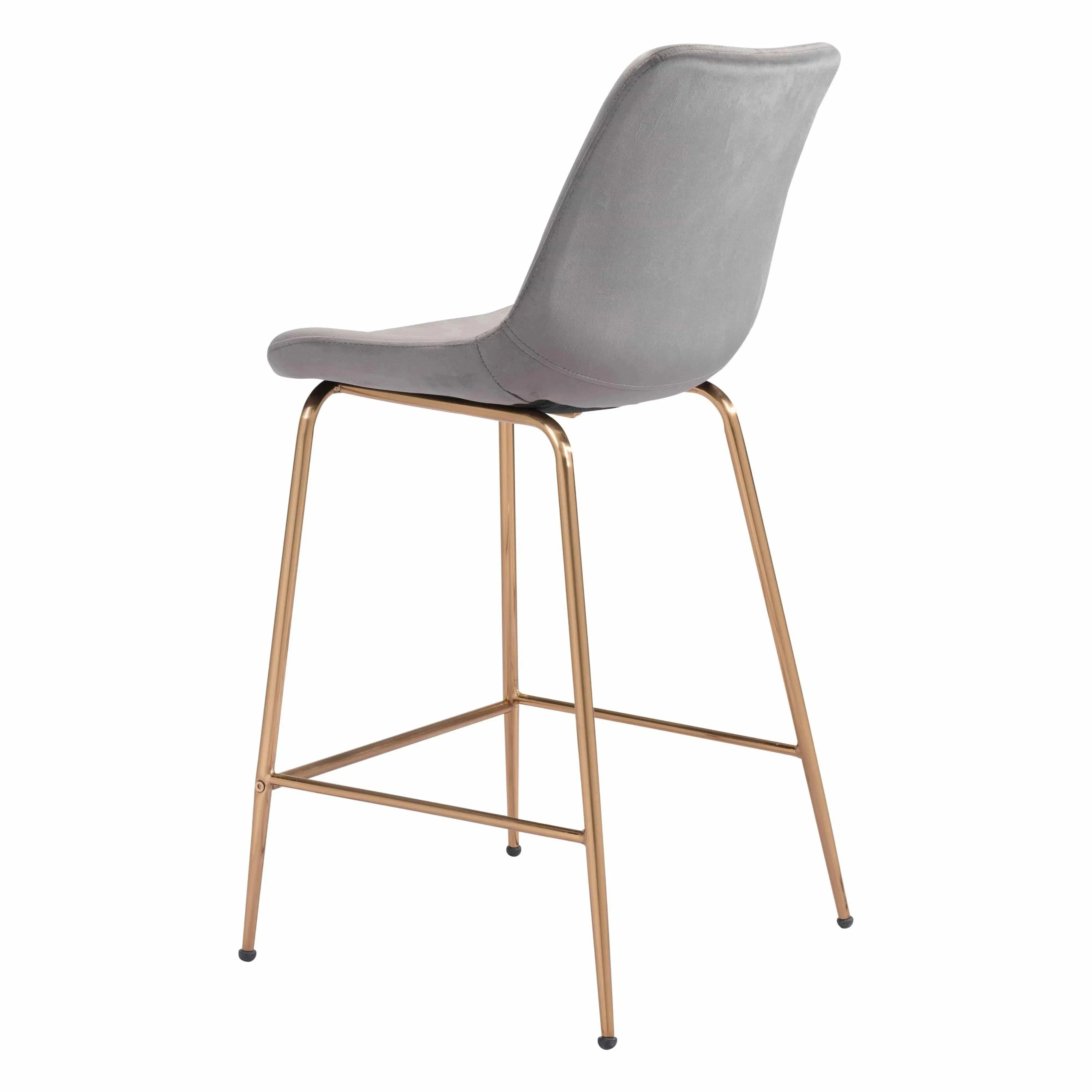 Tony Counter Chair Gray & Gold