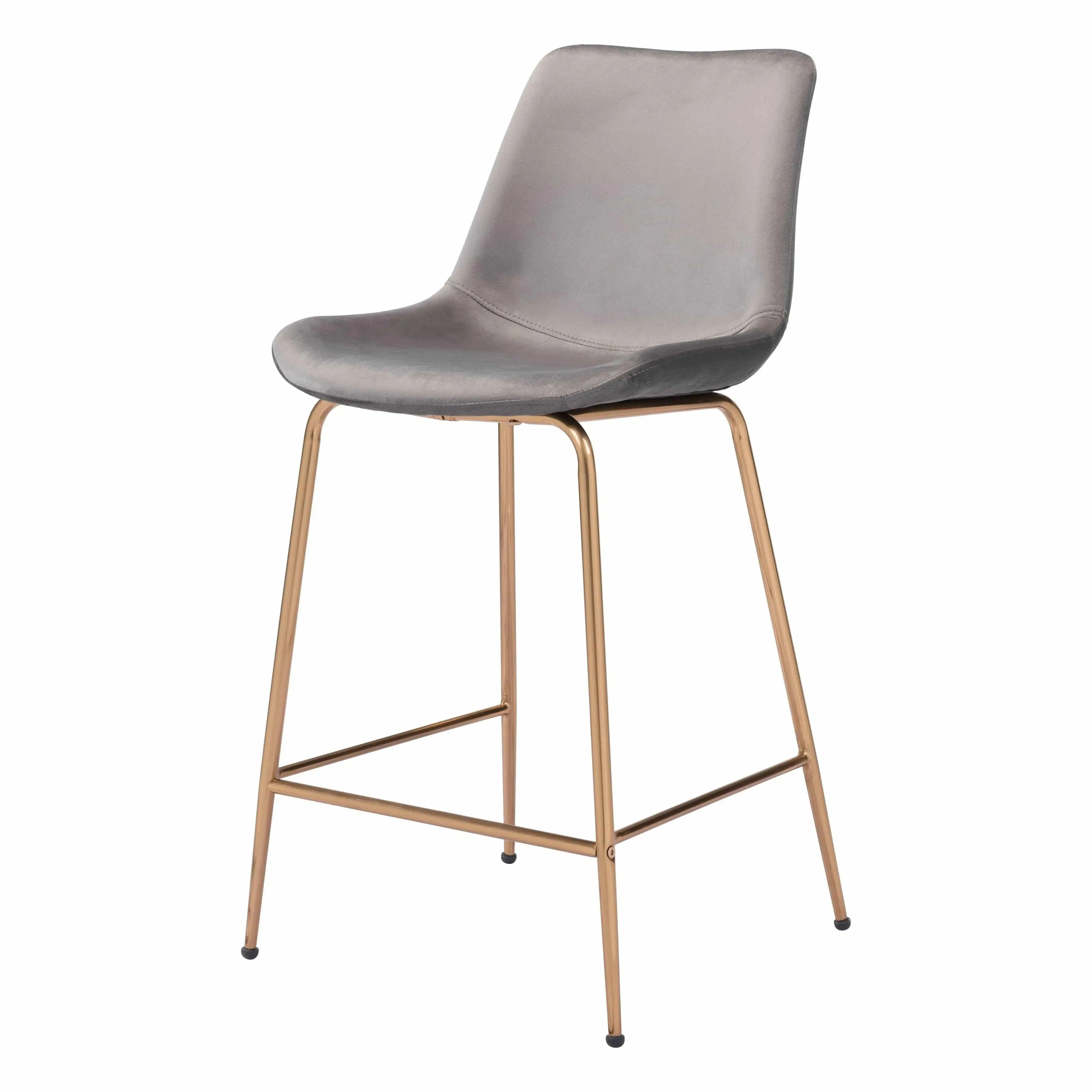 Tony Counter Chair Gray & Gold