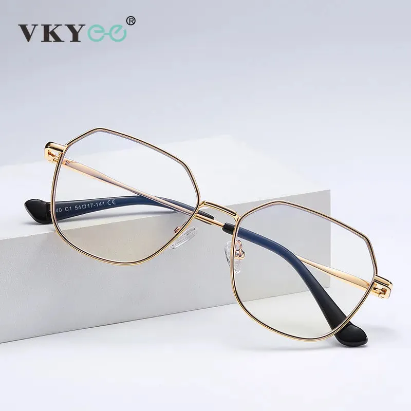 Vicky Women's Full Rim Polygon Alloy Reading Glasses 3040