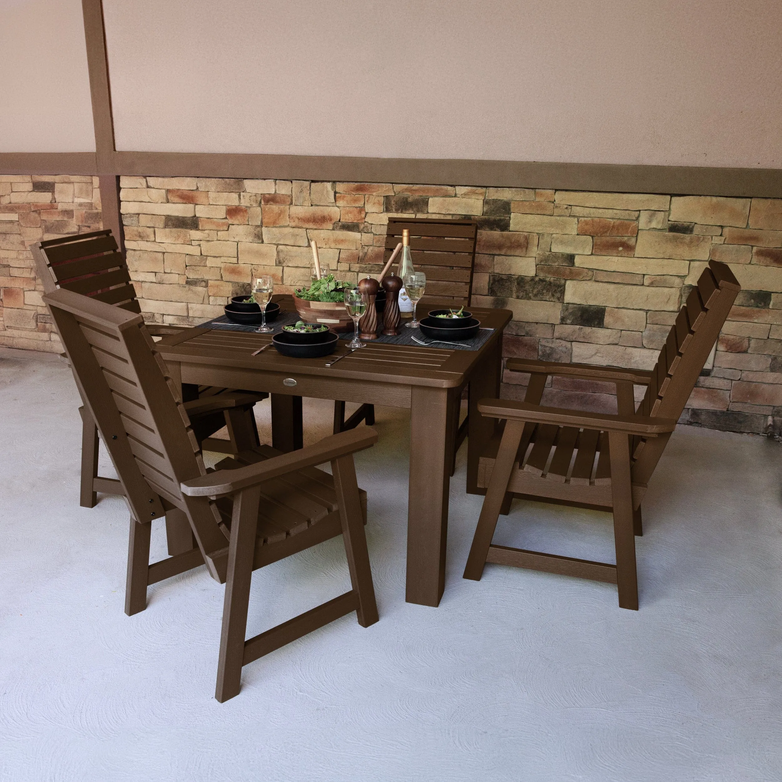 Weatherly 5pc Square Dining Set 42in x 42in - Dining Height