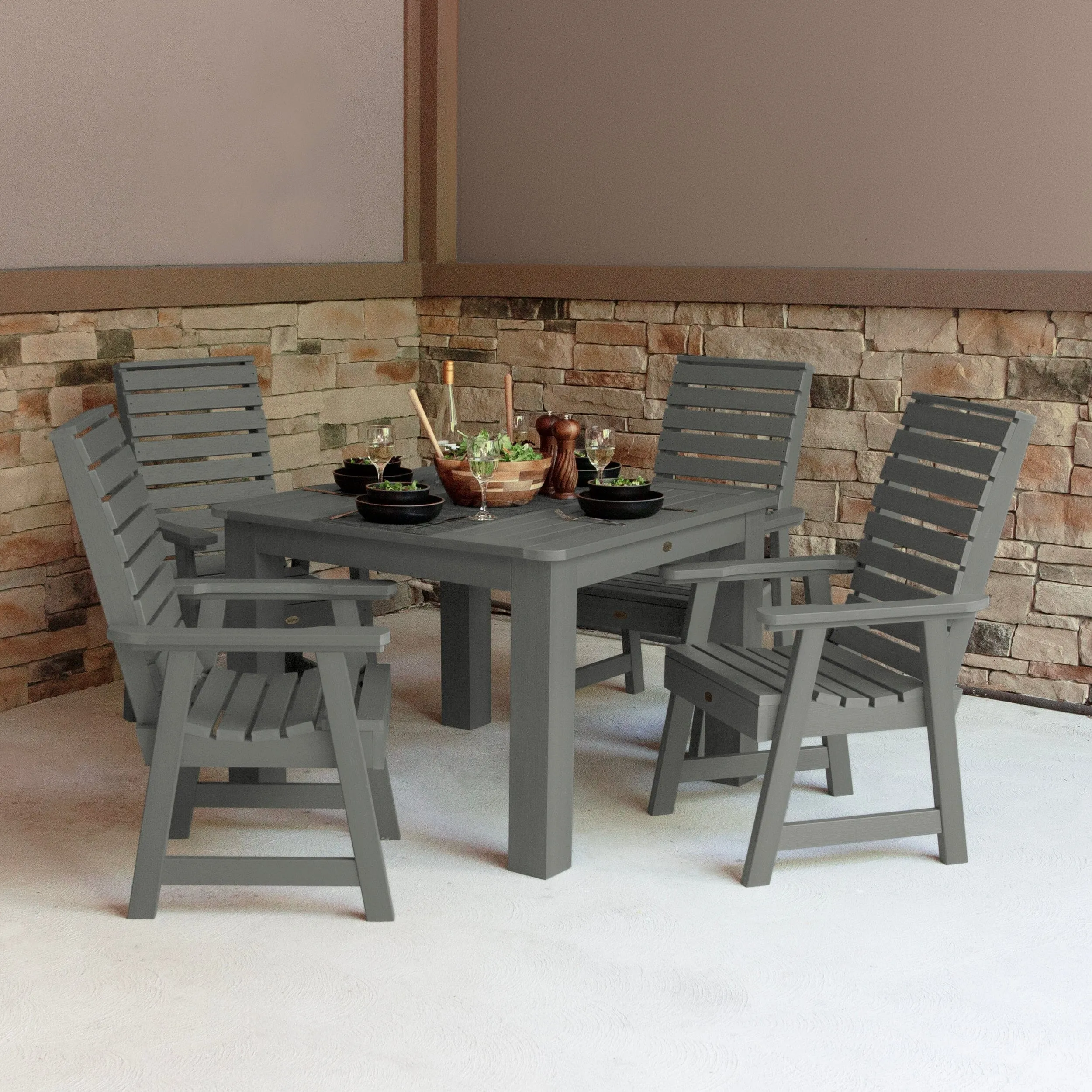 Weatherly 5pc Square Dining Set 42in x 42in - Dining Height