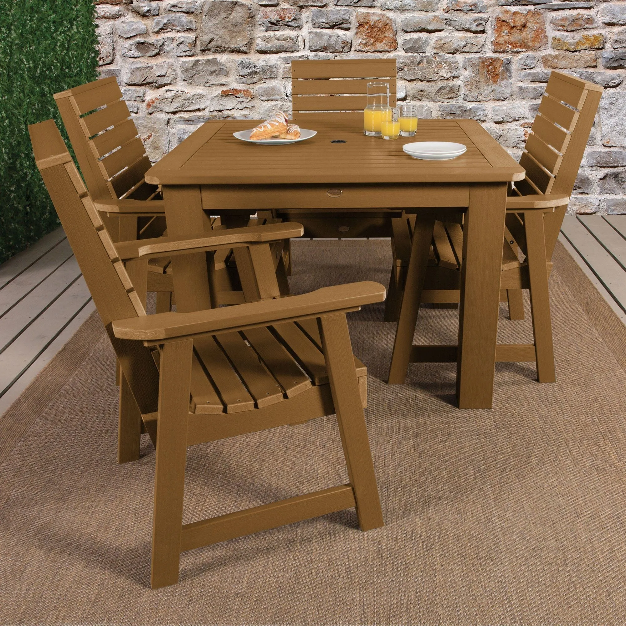 Weatherly 5pc Square Dining Set 42in x 42in - Dining Height