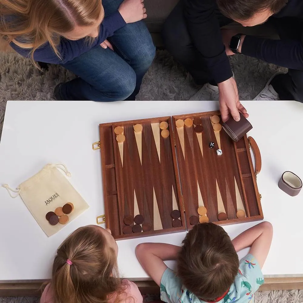 Wooden Backgammon Set - 15" Mahogany Backgammon Board