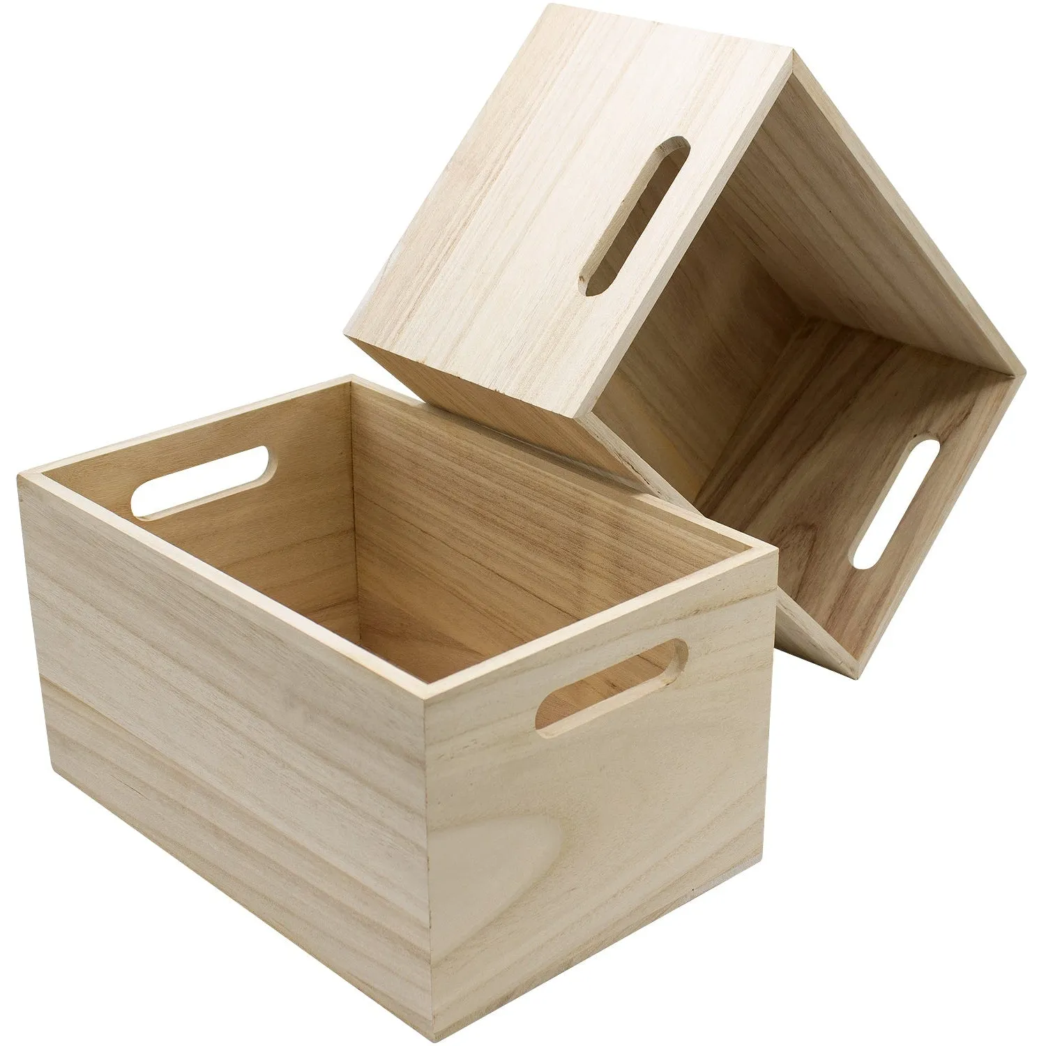 Wooden Box Organizers (2 Pack Large)