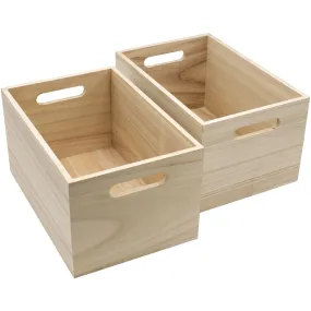 Wooden Box Organizers (2 Pack Large)