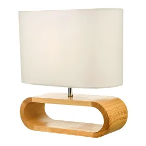 Wooden Modern Table Lamp Timber Bedside Lighting Desk Reading Light Brown White