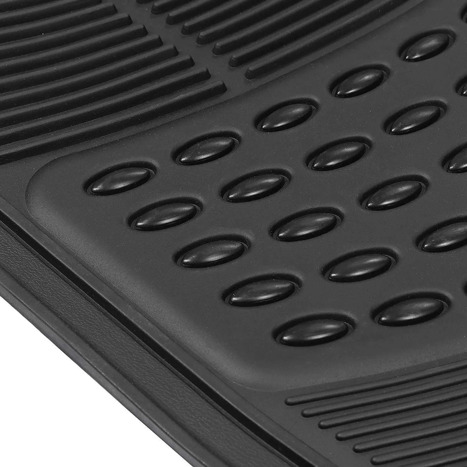 ZENY™ 4pc Black Rubber Liner Waterproof Floor Mats Cars/Trucks/SUV