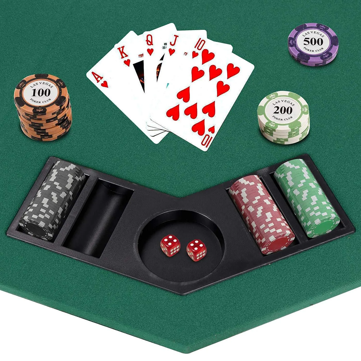 ZENY™ Foldable Poker Table Top Octagon 8 Players Poker Game Tabletop w/Carrying Bag